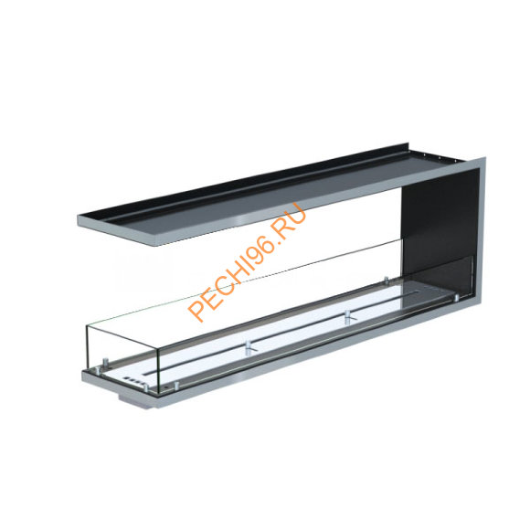 Торцевой биокамин 1300х500х300 мм, стекло, рамка нержавейка