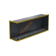 Биокамин угловой 1600х500х300 мм, стекло, рамка латунь