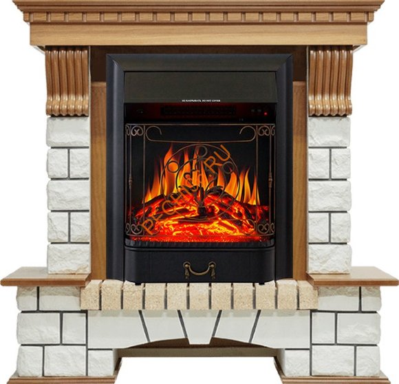 Электрокамин Royal Flame Pierre Luxe дуб с очагом Majestic FX Электрокамин Royal Flame Pierre Luxe дуб с очагом Majestic FX
