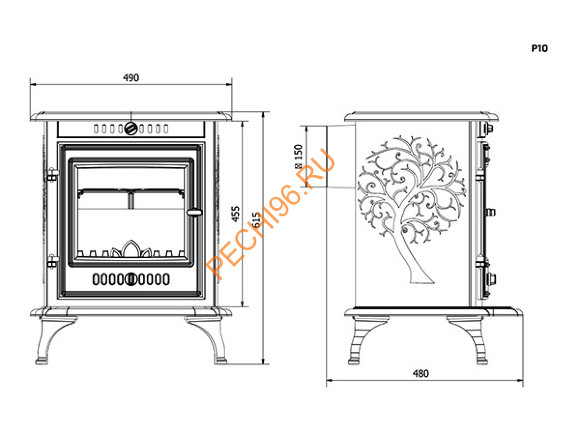 Печь-камин KAW-MET P10 ЕКО