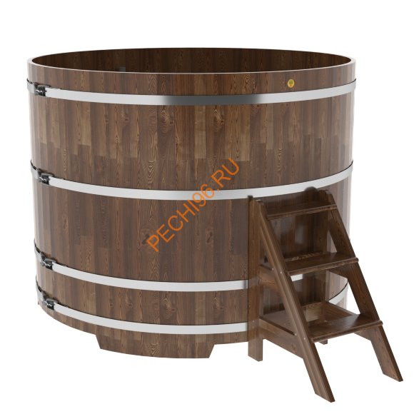 Купель для бани BentWood круглая из сращённой морёной лиственницы, D1,8 м