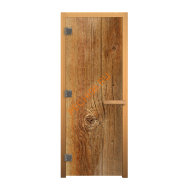 Дверь стеклянная декор «Дерево» Люкс коробка 1900х700 мм, осина Дверь стеклянная декор «Дерево» Люкс коробка 1900х700 мм, осина