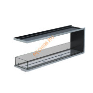 Торцевой биокамин 1400х500х300 мм, стекло тонированное, рамка нержавейка Торцевой биокамин 1400х500х300 мм, стекло тонированное, рамка нержавейка