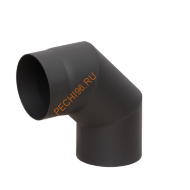 Отвод LAVA черный 90 гр d 200 мм сталь 2 мм