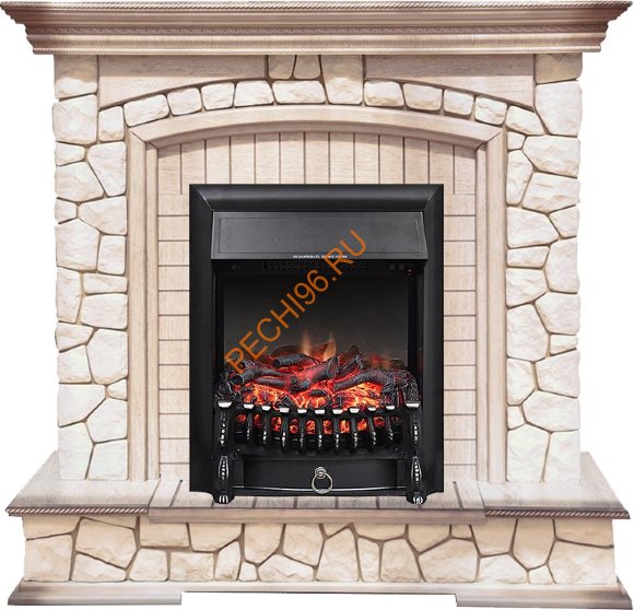 Электрокамин Royal Flame Preston Слоновая кость с патиной с очагом Fobos FX