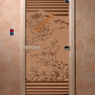 Дверь стеклянная DoorWood «Япония бронза матовая», 2000х900 мм