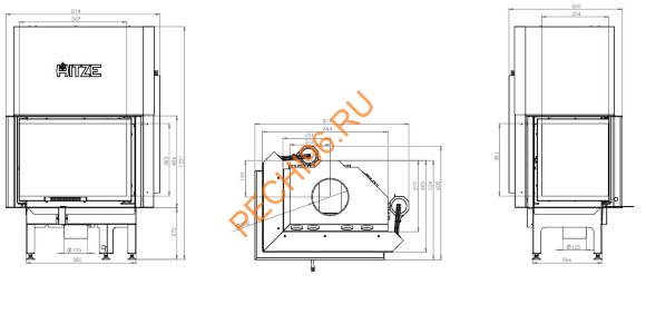 Каминная топка Hitze Albero AL11L/RGH standart Каминная топка Hitze Albero AL11L/RGH standart