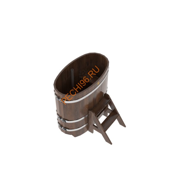 Купель для бани BentWood овальная из мореного дуба Премиум, 0,59х1,06 м