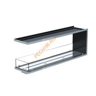 Торцевой биокамин 1500х500х300 мм, стекло, рамка нержавейка