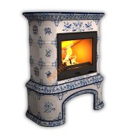 Печь-камин КимрПечь Прованс центральный Дельфт с дровником Печь-камин КимрПечь Прованс центральный Дельфт с дровником