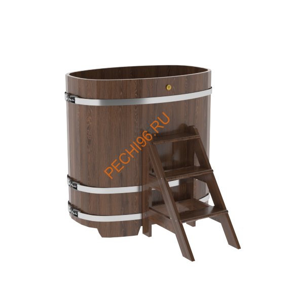 Купель для бани BentWood овальная из мореного дуба Премиум, 0,76х1,16 м