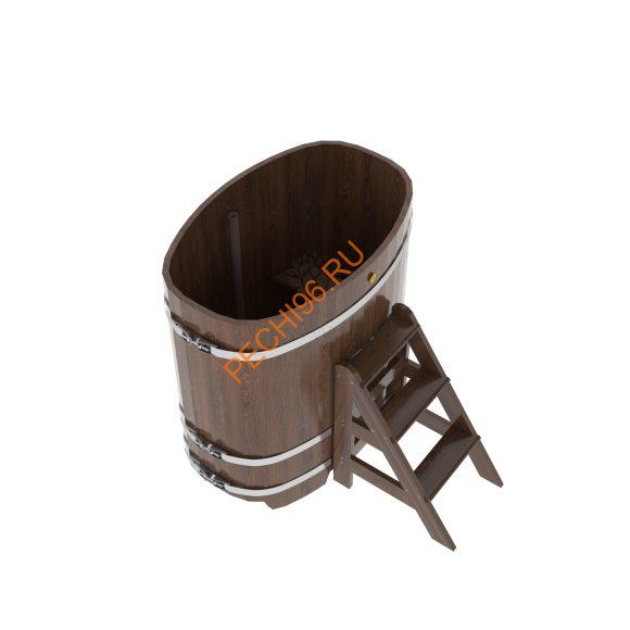 Купель для бани BentWood овальная из мореного дуба Премиум, 0,76х1,16 м