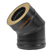 Сэндвич-отвод 45 гр Везувий BLACK (AISI 430/0,8мм) d 200/300 мм