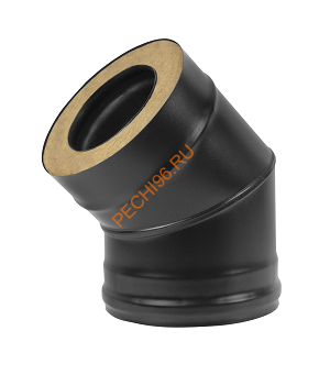 Сэндвич-отвод 45 гр Везувий BLACK (AISI 430/0,8мм) d 200/300 мм Сэндвич-отвод 45 гр Везувий BLACK (AISI 430/0,8мм) d 200/300 мм