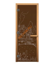 Дверь стеклянная «бронза Банька» коробка 1900х700 мм, бук Дверь стеклянная «бронза Банька» коробка 1900х700 мм, бук