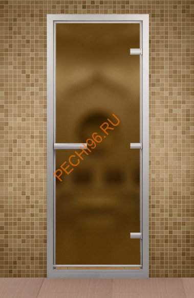 Дверь стеклянная ALDO «бронза матовая» коробка алюминий с порогом Дверь стеклянная ALDO «бронза матовая» коробка алюминий с порогом