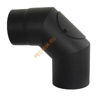 Отвод LAVA черный с ревизией 90 гр d 150 мм сталь 2 мм