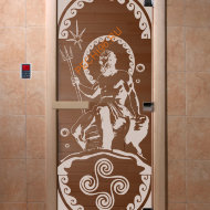 Дверь стеклянная DoorWood «Посейдон бронза», 1900х600 мм