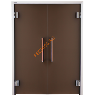 Двери стеклянные двустворчатые Grandis GS 13х19-MB-Н-Si Двери стеклянные двустворчатые Grandis GS 13х19-MB-Н-Si