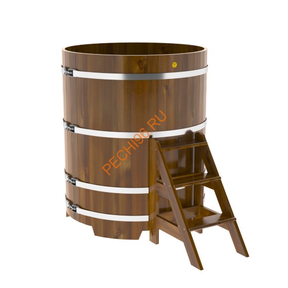Купель для бани BentWood круглая из морёной лиственницы Рустик, D 1,17м Купель для бани BentWood круглая из морёной лиственницы Рустик, D 1,17м