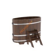 Купель для бани BentWood овальная из мореного дуба Премиум, 0,69х1,31 м