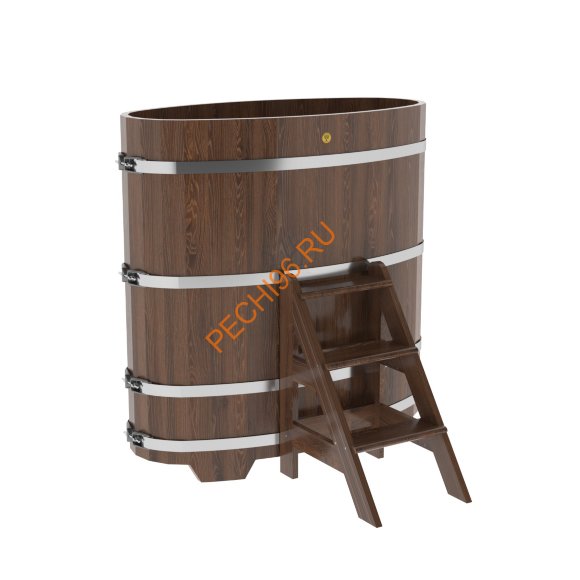 Купель для бани BentWood овальная из мореного дуба Премиум, 0,69х1,31 м Купель для бани BentWood овальная из мореного дуба Премиум, 0,69х1,31 м