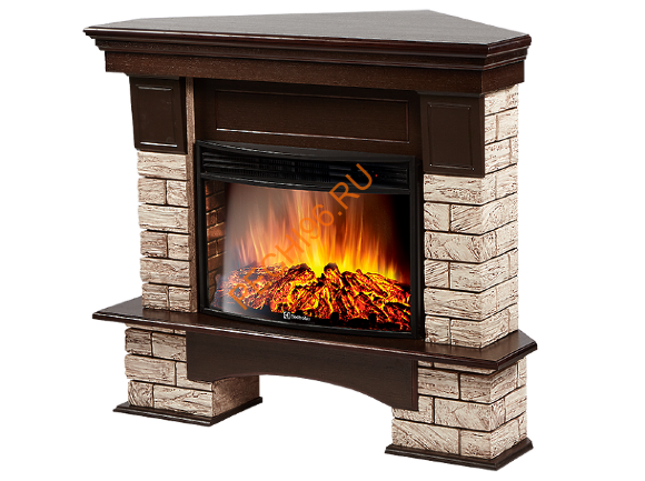 Электрокамин Electrolux Sphere Plus EFP/P-2720RLS с порталом Firelight Forte Wood 25U угловой, камень коричневый