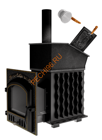 Печь чугунная банная Сибирь-премиум 25 (545х545), ТК 300 мм, ЗК
