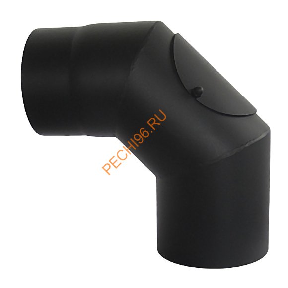Отвод LAVA черный с ревизией 90 гр d 200 мм сталь 2 мм 