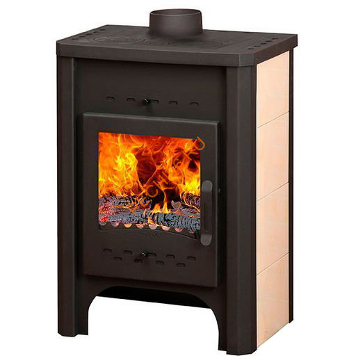 Печь-камин EcoKamin БАВАРИЯ с плитой и теплообменником