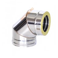 Сэндвич-отвод 87° ТиС Промо, нержавейка AISI 316-0,8 мм/304-0,5 мм, D120/220 мм