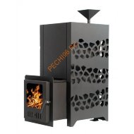 Печь банная Сибирь Камчатка-15 Супер-эконом, ЗК, стекло, сталь 3 мм