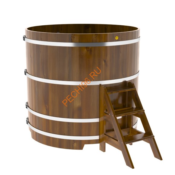 Купель для бани BentWood круглая из морёной лиственницы Рустик, D1,5 м