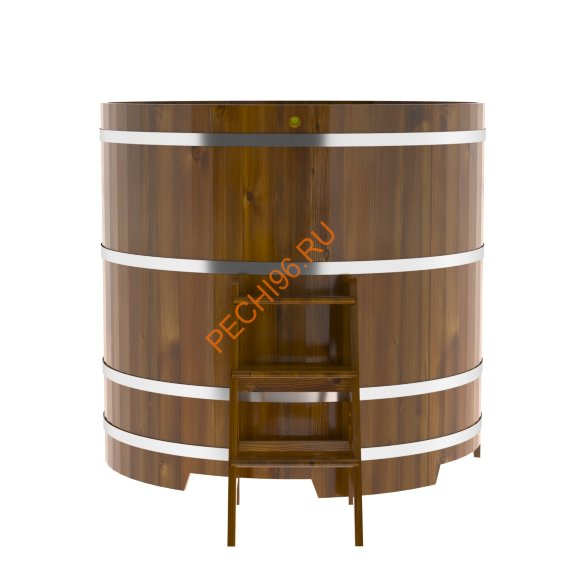 Купель для бани BentWood круглая из морёной лиственницы Рустик, D1,5 м