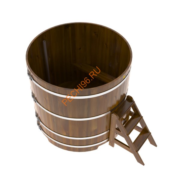 Купель для бани BentWood круглая из морёной лиственницы Рустик, D1,5 м