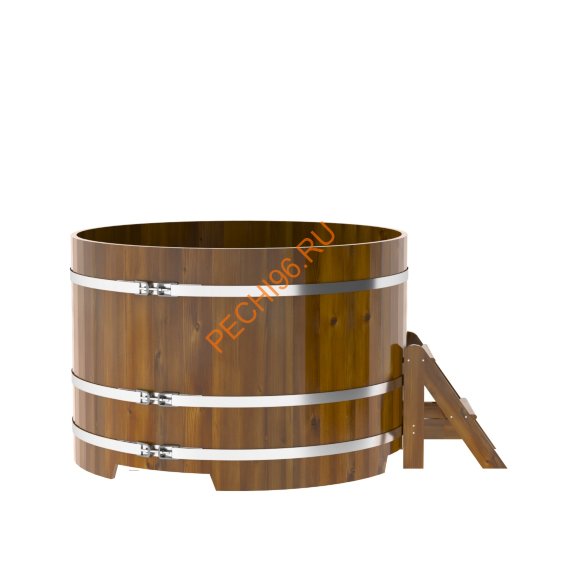 Купель для бани BentWood круглая из морёной лиственницы Рустик, D1,5 м
