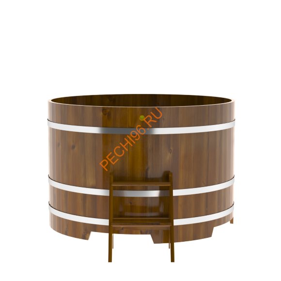 Купель для бани BentWood круглая из морёной лиственницы Рустик, D1,5 м