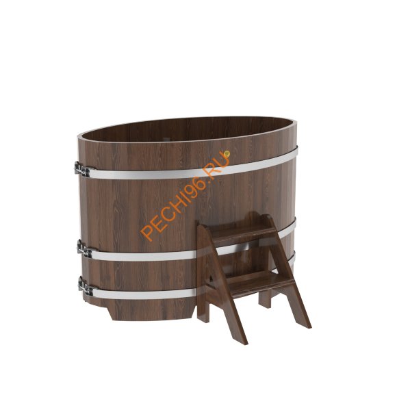 Купель для бани BentWood овальная из мореного дуба Премиум, 0,80х1,42 м