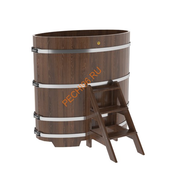Купель для бани BentWood овальная из мореного дуба Премиум, 0,80х1,42 м