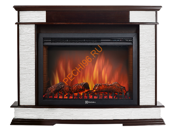 Электрокамин Electrolux Sphere Plus EFP/P-2720RLS с порталом Firelight Scala 25, сланец белый, темный дуб