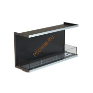 Биокамин фронтальный 1200х500х300 мм, стекло тонированное, рамка нержавейка