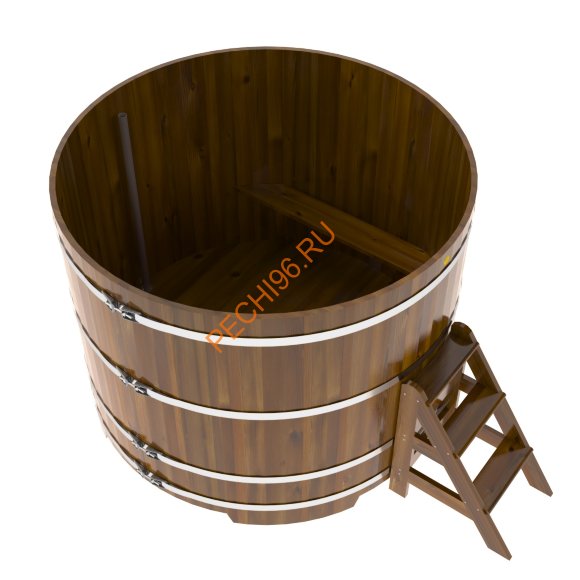 Купель для бани BentWood круглая из морёной лиственницы Рустик, D1,8 м