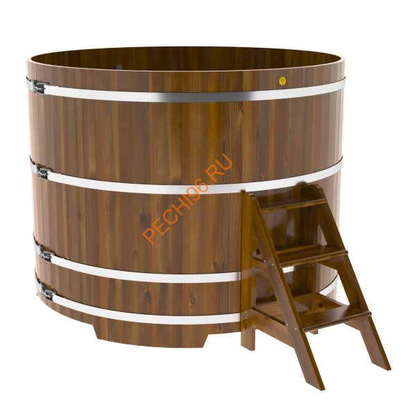 Купель для бани BentWood круглая из морёной лиственницы Рустик, D1,8 м