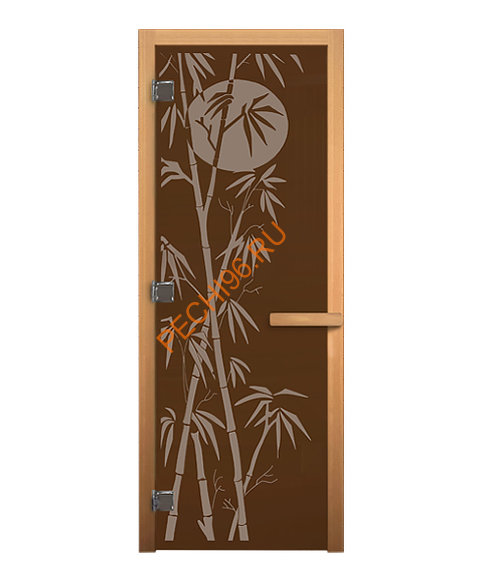 Дверь стеклянная «бронза матовая Бамбук» коробка 1900х700 мм, бук Дверь стеклянная «бронза матовая Бамбук» коробка 1900х700 мм, бук