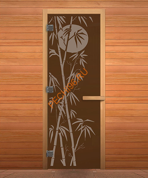 Дверь стеклянная «бронза матовая Бамбук» коробка 1900х700 мм, бук Дверь стеклянная «бронза матовая Бамбук» коробка 1900х700 мм, бук