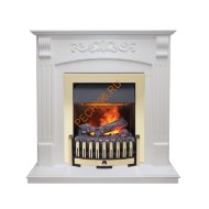 Электрокамин Dimplex Sorrento угловой с очагом Danville Brass FB2 белый дуб