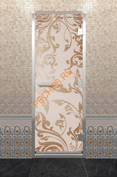 Дверь стеклянная DoorWood Хамам «Венеция» сатин, 1900х700 мм