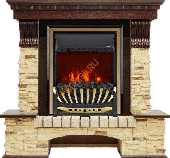 Электрокамин Royal Flame Pierre Luxe темный дуб/сланец с очагом Aspen Электрокамин Royal Flame Pierre Luxe темный дуб/сланец с очагом Aspen