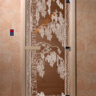 Дверь стеклянная DoorWood «Березка бронза», 2000х800 мм