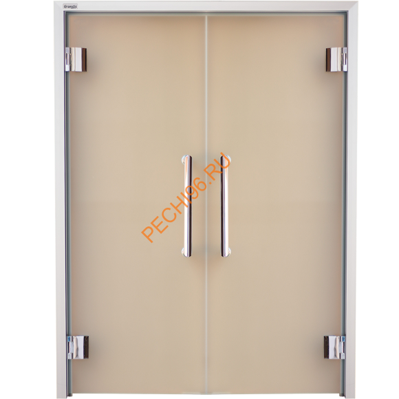 Двери стеклянные двустворчатые Grandis GS 13х19-M-Н-Si